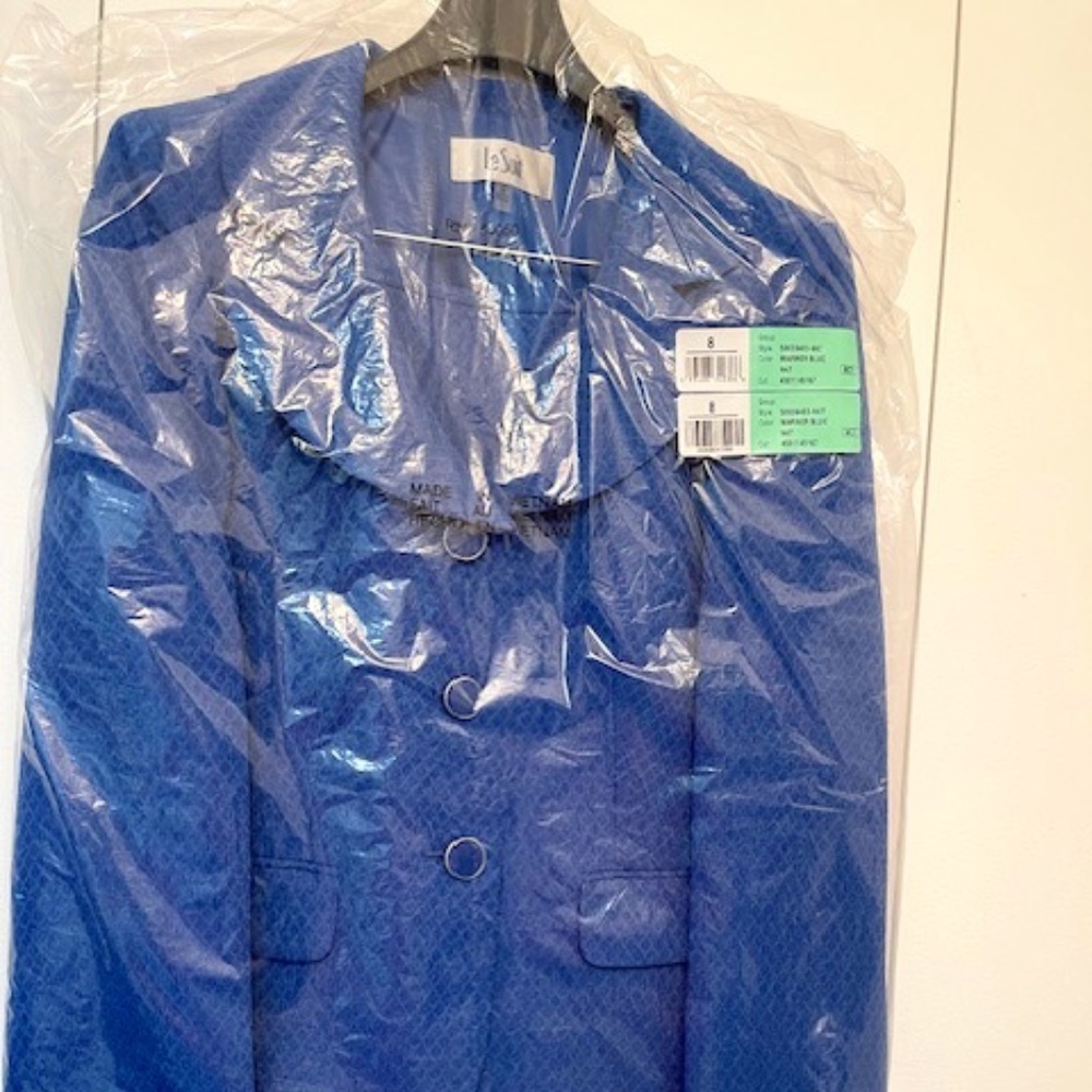 Macys Le Suit Jacquard Periwinkle Blue Dress Suit